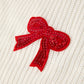 Winter Christmas Girls Bow Sequins Pullover Sweater