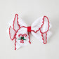 Christmas Candy Cane Embroidered Bow Hair Clip