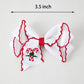 Christmas Candy Cane Embroidered Bow Hair Clip
