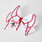 Christmas Candy Cane Embroidered Bow Hair Clip
