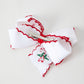 Christmas Candy Cane Embroidered Bow Hair Clip
