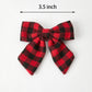 Winter Christmas Plaid Bow Hair Clip