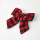 Winter Christmas Plaid Bow Hair Clip