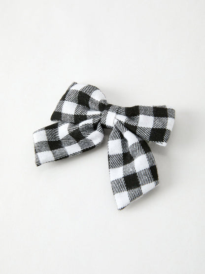 Winter Christmas Plaid Bow Hair Clip