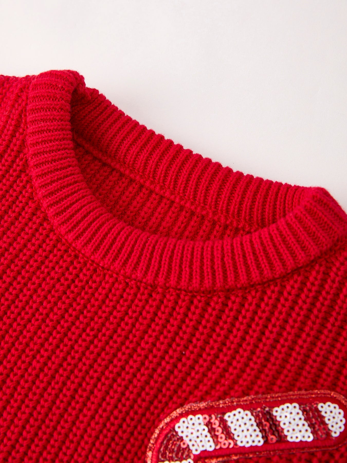 Christmas Winter Cane Girls Red Pullover