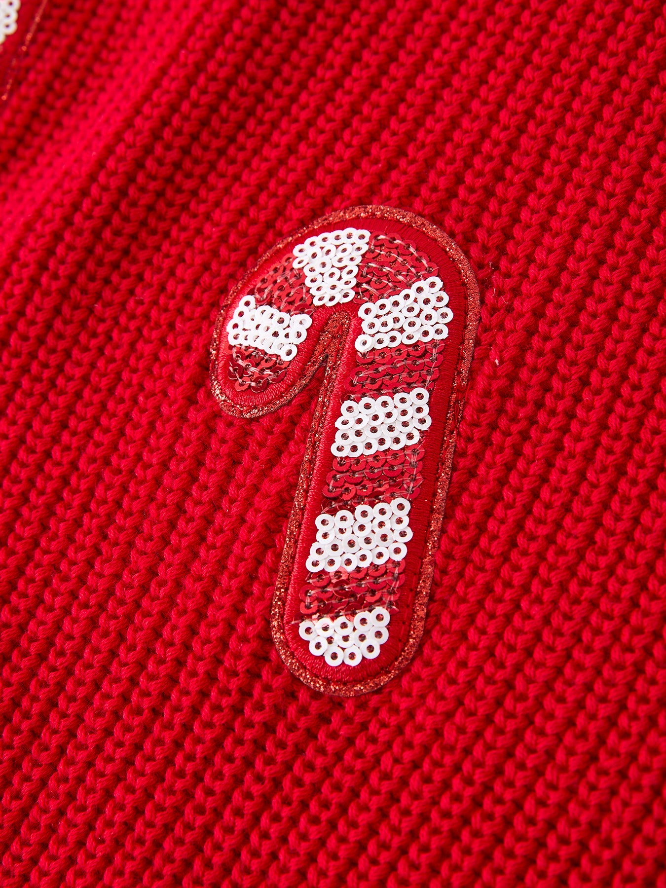 Christmas Winter Cane Girls Red Pullover