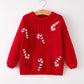 Christmas Winter Cane Girls Red Pullover