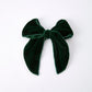 Christmas Velvet Green Bow Hair Clip