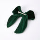 Christmas Velvet Green Bow Hair Clip