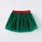 Christmas Candy Cane Sequin Applique Green Tulle Skirt