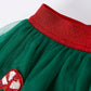 Christmas Candy Cane Sequin Applique Green Tulle Skirt