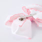 Valentine's Day Heart Embroidered White Girls Bow Hairpin 4 Inch