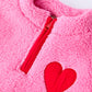 Valentine Pink Sherpa Heart Top with Red Heart Leggings and Bow Headband
