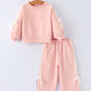 Girls Bow Trim Sweatshirt and Pants Set