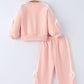 Girls Bow Trim Sweatshirt and Pants Set