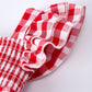 Summer Plaid Smocked Ruffle Girl Romper Sibling Outfits