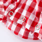 Summer Plaid Smocked Ruffle Girl Romper Sibling Outfits
