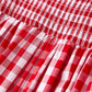 Summer Plaid Smocked Ruffle Girl Dress Sibling Outfits