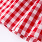 Summer Plaid Smocked Ruffle Girl Dress Sibling Outfits