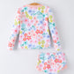 Summer Floral Girls Long Sleeve Swim Set