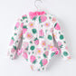 Strawberry Floral Print Long Sleeve Girls One Piece Swimsuit