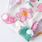 Strawberry Floral Print Long Sleeve Girls One Piece Swimsuit