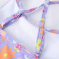 Summer Rainbow Striped Girls Two Piece Swimsuit