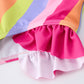 Summer Rainbow Striped Girls Two Piece Swimsuit