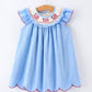 4th of July American Flag Girls Dress Ruffle Collar Scallop Hem