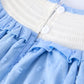 4th of July American Flag Girls Dress Ruffle Collar Scallop Hem