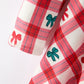 Christmas Girls Candy Cane & Bow Plaid Twirl Dress
