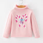 Girls Christmas Candy Cane Bow Knit Sweater