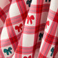 Christmas Girls Candy Cane & Bow Plaid Twirl Dress