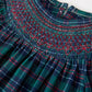 Girls Christmas Plaid Smocked Bubble Romper