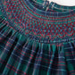 Christmas Girls Plaid Smocked Dres Puff Sleeves