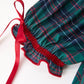 Christmas Girls Plaid Smocked Dres Puff Sleeves
