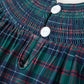 Christmas Girls Plaid Smocked Dres Puff Sleeves