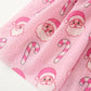 Girls Pink Christmas Santa Candy Cane Print Tutu Skirt