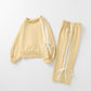 Girls Bow Trim Sweatshirt and Pants Set