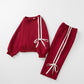 Girls Bow Trim Sweatshirt and Pants Set