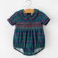 Christmas Baby Boys Plaid Smocked Peter Pan Collar Bubble Romper