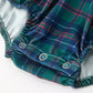 Christmas Baby Boys Plaid Smocked Peter Pan Collar Bubble Romper