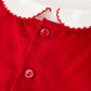 Girls Christmas Tree Embroidered Cotton Top & Corduroy Romper Set