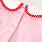 Christmas Girls Pink Candy Cane Embroidered Peter Pan Collar Dress