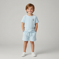 Organic Terry Tee & Shorts Set - Light Blue