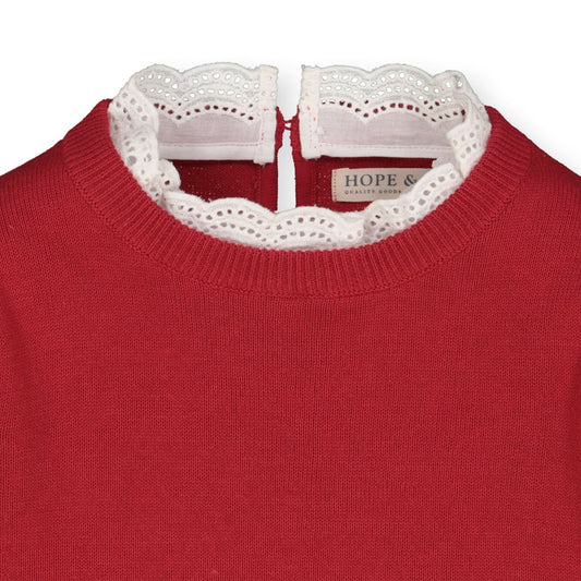 Lace Trim French Organic Sweater
