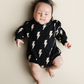Hooded Bubble Romper  |  Black Bolts