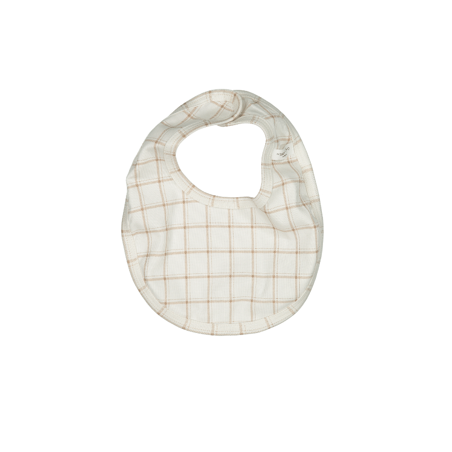 The Printed Bib - Tan Grid