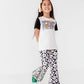 Retro Black and White Floral Flares