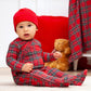 Christmas Bamboo Baby Zipper Romper – Classic Holiday Tartan Plaid